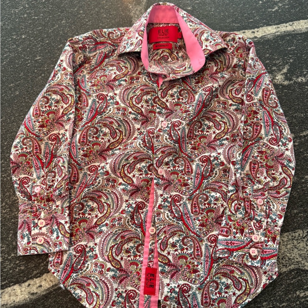 Elie Balleh boys dress shirt size 5 - made in Milano Italy